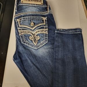 Rock Revival Blue Skinny Jeans with Embroidered Pocket